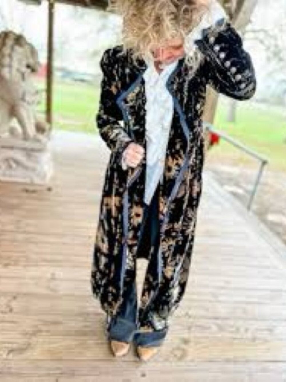 NWOT Gorgeous Free People Hazel Puff Shoulder Velvet Duster Coat. S - Picture 11 of 14